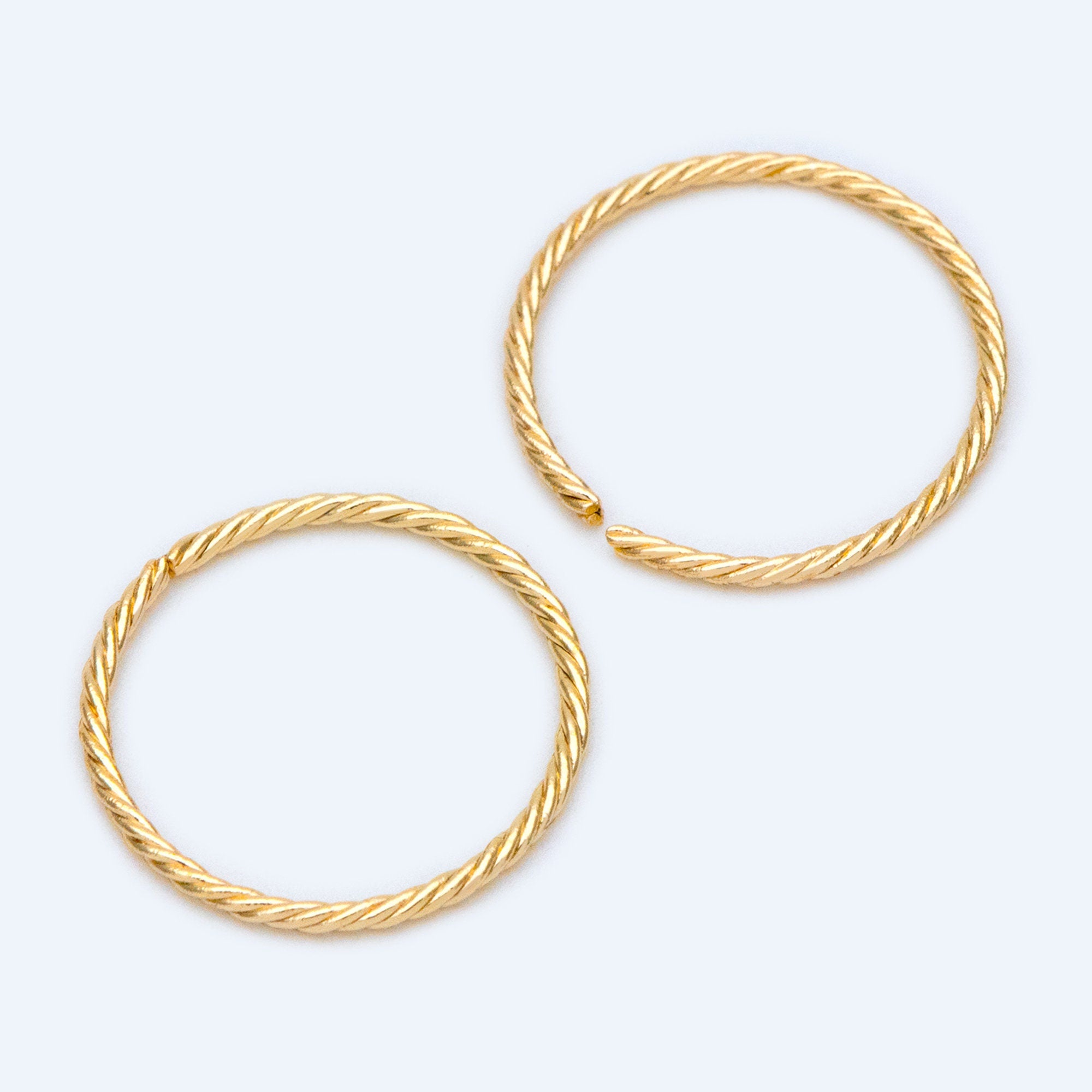 20pcs Gold Round Open Ring 16.5mm, Real Gold plated Brass, Geometric Hoop Circle (GB-1305)